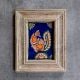 Vintage Hand Painted Kalamkari Bird Art Wooden Frame